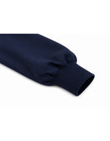 Jennifer Silver Button Point Asymmetric Blouse Sweatshirt Navy