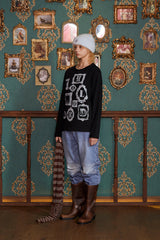 フレームロゴロングスリーブTシャツ /ブラック
