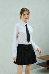 UNBALANCE SHIRRING SHIRT / WHITE