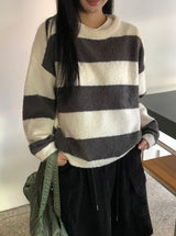エルブブークレストライプラウンドニット
