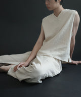 [DOJINOI] LINEN V-NECK VEST OATMEAL