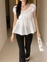 Sugar Lace Babydoll Puff Blouse
