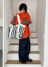 STRIPE BIG TOTE BAG