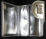 snap round wallet (goatskin100%) silver