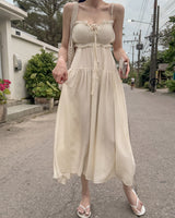Back slit long one piece