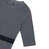 [ULKIN] Lace hook tight top_Charcoal