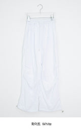 [unisex] Hippie Pintuck String Parachute Wide Banding Pants