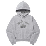 KIRSH PLAIN CHERRY ARCH LOGO CROP HOODIE [MELANGE GRAY]
