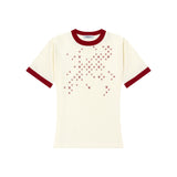 DVRKプライブマルチロゴグラディエントベイビーTシャツ - クリーム/レッド