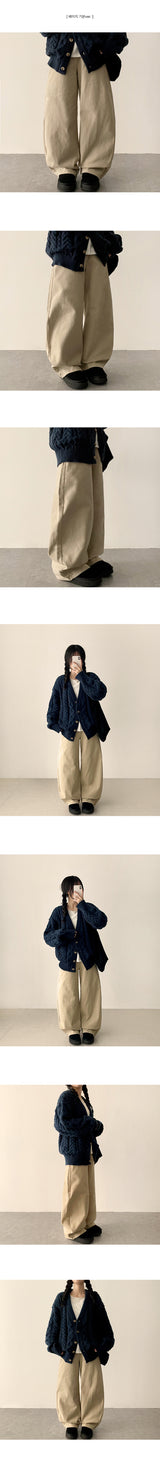 [Short & Long & Basic] フォーレピッチウォッシングコットンセミワイドパンツ