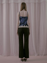  Velvet Lace Sleeveless Blue