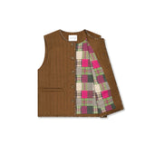 Needlework Wool Quilting Vest_Brown
