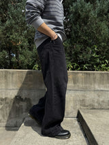 Cut line reverse denim pants