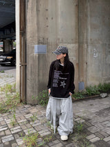 drop eyelet cargo sweatpants