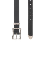 CRUSHED TRYPO COW LEATHER BELT (BLACK)
