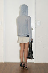 Sheer U-Neck Hoodie (Sky Blue)