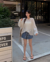 Diwon Banded Waist Denim Shorts