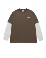 25FW DOUBLE LAYER ADLV LONG SLEEVE T-SHIRT COCOA