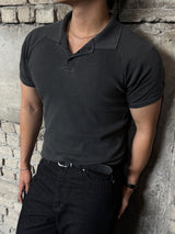 Mon pigment ribbed polo shirt
