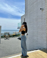 DESTROYED WIDE DENIM PANTS code 21006