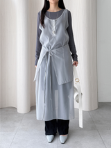 button sheer dress (3color)