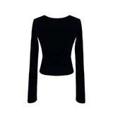 Snap Button Unbuttoned Round Dekki Long Sleeve T (3 Colors)