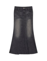 DENIM LONG SKIRT(BLACK)