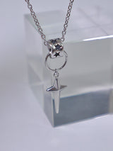 black wave ring star necklace