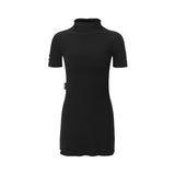 EVE HALF NECK DRESS-BLACK
