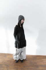 frill skirt shirring long top(3colors)
