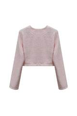 LANI TWEED CARDIGAN / PINK