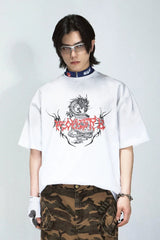 ビンテージドラゴンプリントオーバーサイズTシャツ