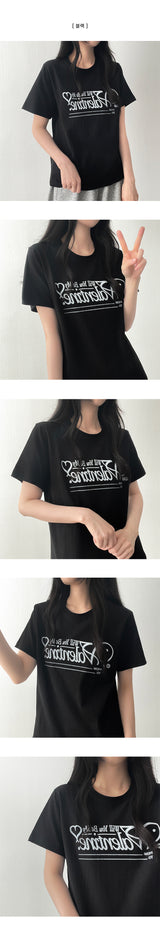 lentie lettering short-sleeved T-shirt