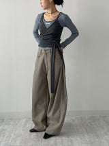 Porte U-neck Stripe T-shirt