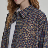 Maltese Embroidery Check Shirt 4 COLOR