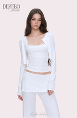 アンナ レース カーディガン トレーニング スリーピース セット (Sleeveless cardigan, pants)