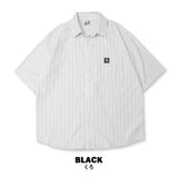 ストライプ半袖シャツ (BLACK)