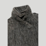 HAIRY BELTED CAPE COAT