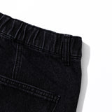 DIAGONAL CUT DENIM PANTS
 - BLACK