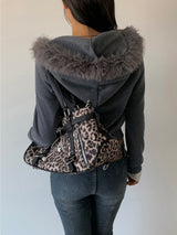 RABBIT FUR ZIP-UP