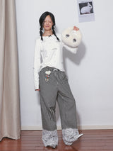 ”crying eyes“ embroidered fur bag