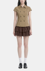 Roven Double Button Collar Blouse