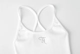 Jewel cross back tank top - white  