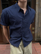 Fortin cropped checkered shirt