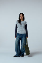 Street league blur artwork double layer long sleeve (Navy)