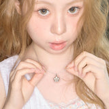 flower locket necklace silver