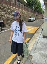 ヴァイルミュージカルノートプリントボクシー半袖T