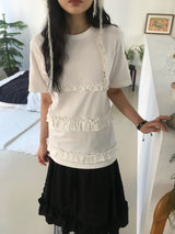Ruffle short-sleeve T-shirt