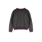Two way Star Jacquard Knit (deep purple/charcoal)