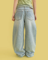 Pink lace sagging denim 
